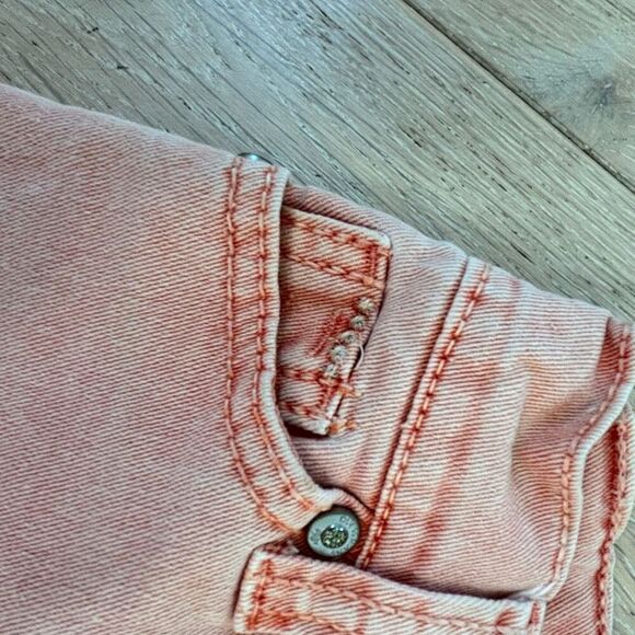 Guess Jeans Shorts Distressed Acid Washed Coral Peach Toddler Size 3T - Picture 5 of 11